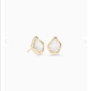 Kendra Scott Tessa Gold Stud Earrings White Pearl